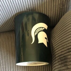 Green Wastebasket with Spartan Logo